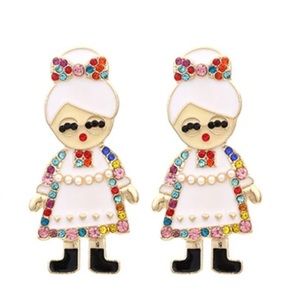 Christmas Holidays Colorful Mrs. Claus Earrings